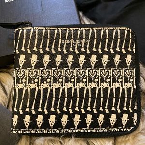 Yves Saint Laurent dancing skeletons zip wallet